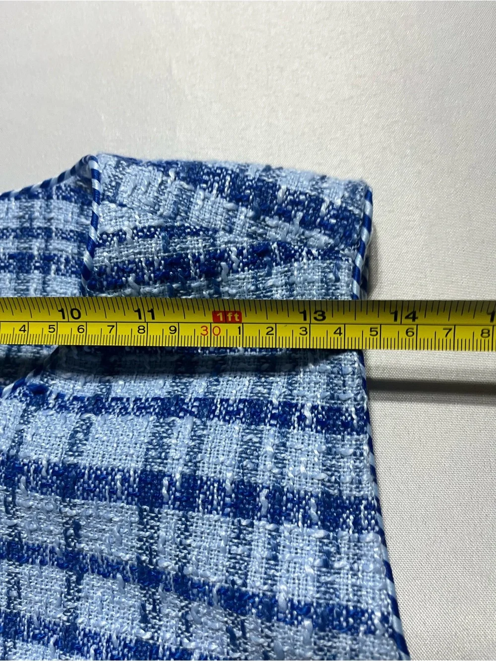 Free Assembly Women’s Large Blue Plaid Tweed Button Front Sleeveless Vest
